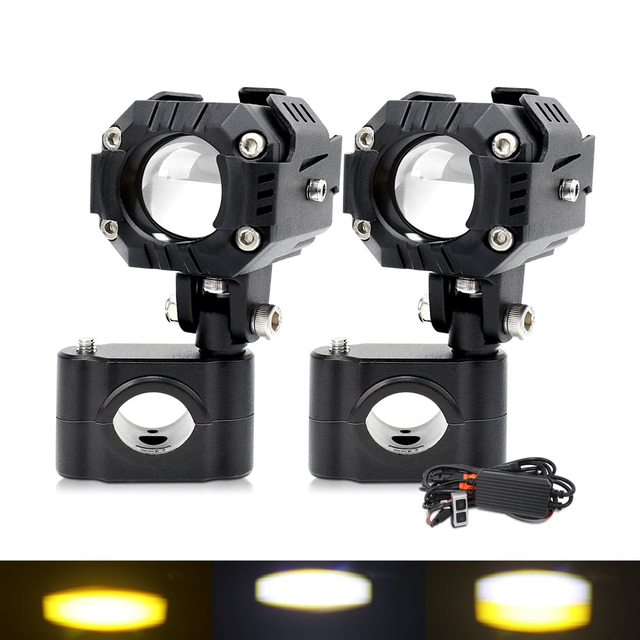 50W Mini Dual Color LED Auxiliary Light for Motorcycles