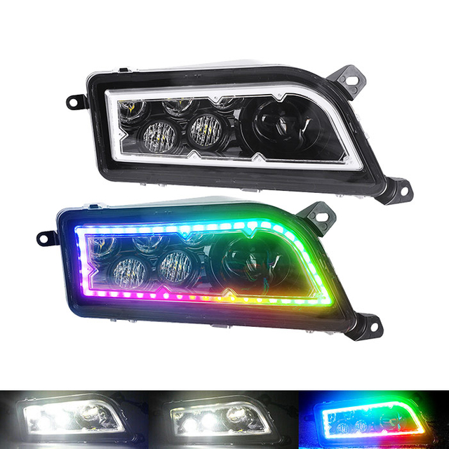 Polaris RZR ATV Headlights with RGB Halo Ring