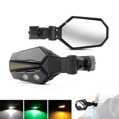 ATV UTV Aluminum Side Mirror with Lights JZD 01 GWY