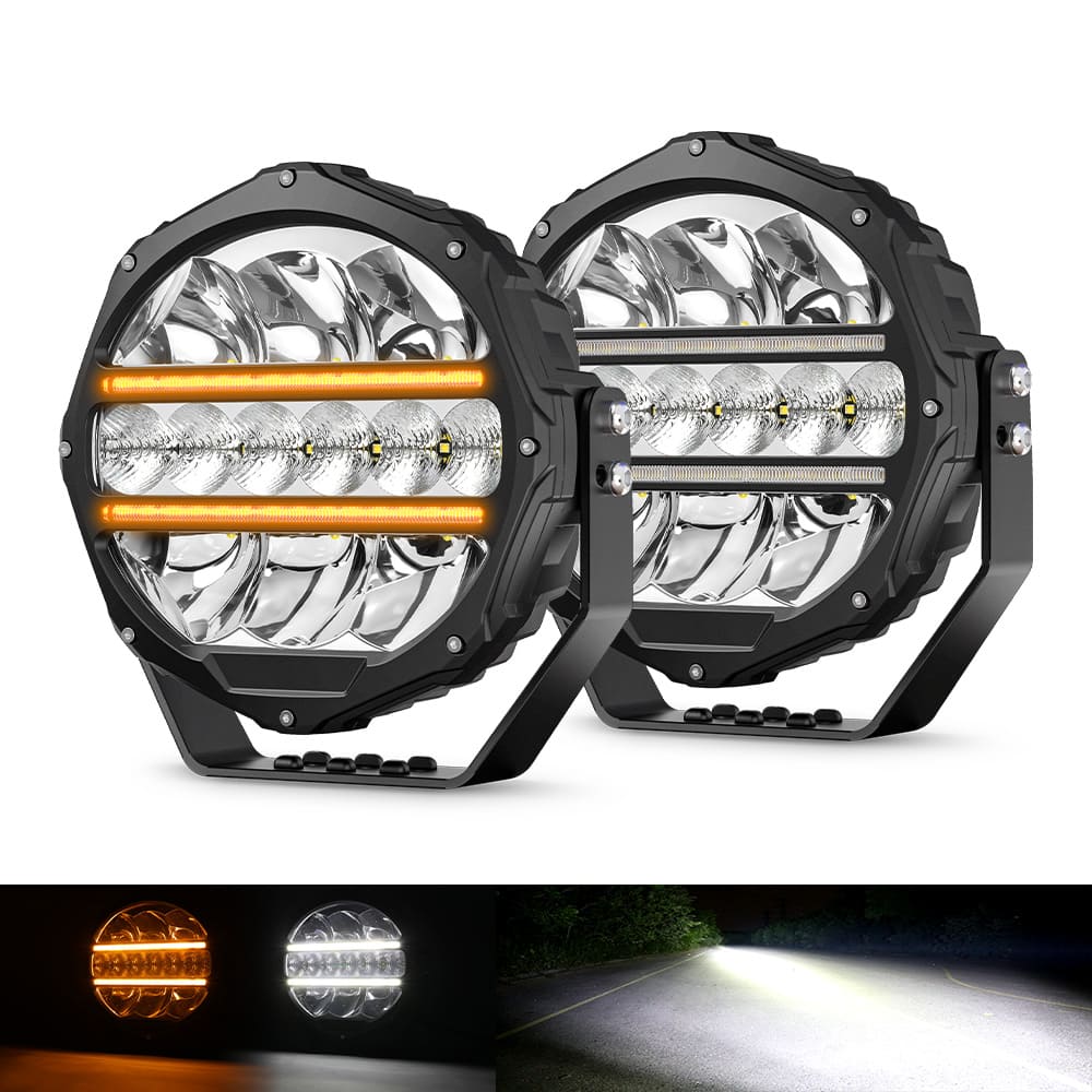 Adventure Rovex Lights Dune DN 9 inch round driving light with amber position light