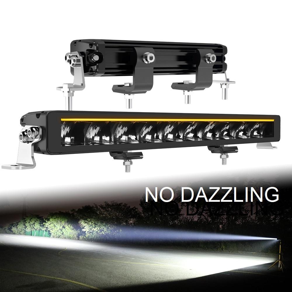 Newest Super Bright Led Ramp White Amber Position Light Bar, Single Row Offroad E-marked 12V 24V Car Led Bar Light 4x4 for Truck