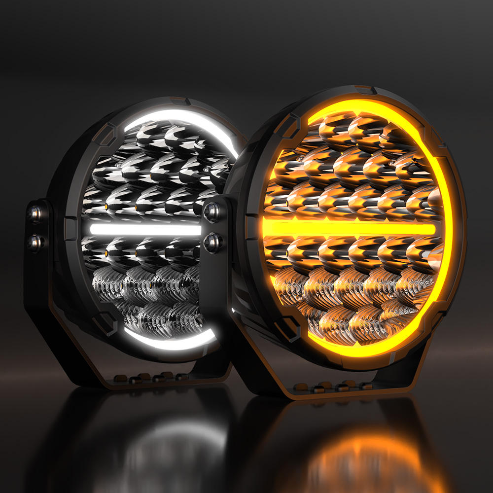Off Road 9inch Extra Rampe LED Driving Light With Welcome Light DRL Amber High Power Super Bright Powerful Spot 9 Inch Led Light