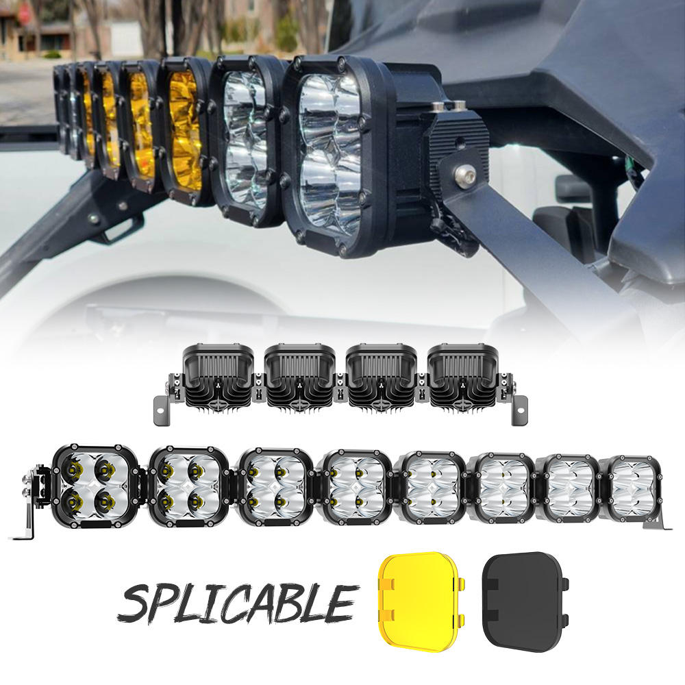 Off Road Spot Barra Led 4x4 UTV Roof Mount Offroad UTV Linkable Modular Led Light Bar for Polaris RZR Maverick X3 Trucks