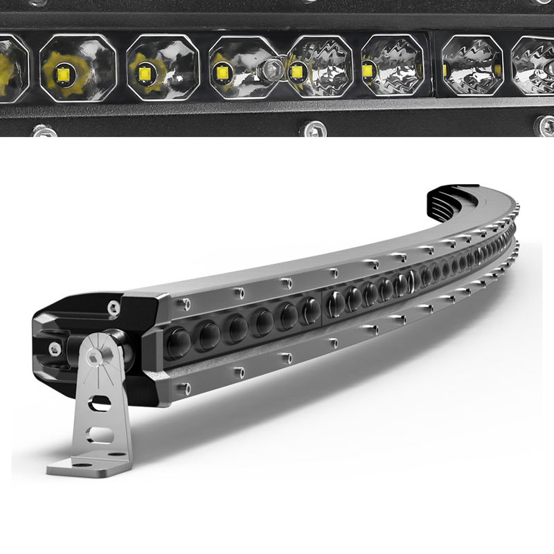 Super Slim 38 44 50 Inch Led Light Bar Curved Single Row for Jeep
