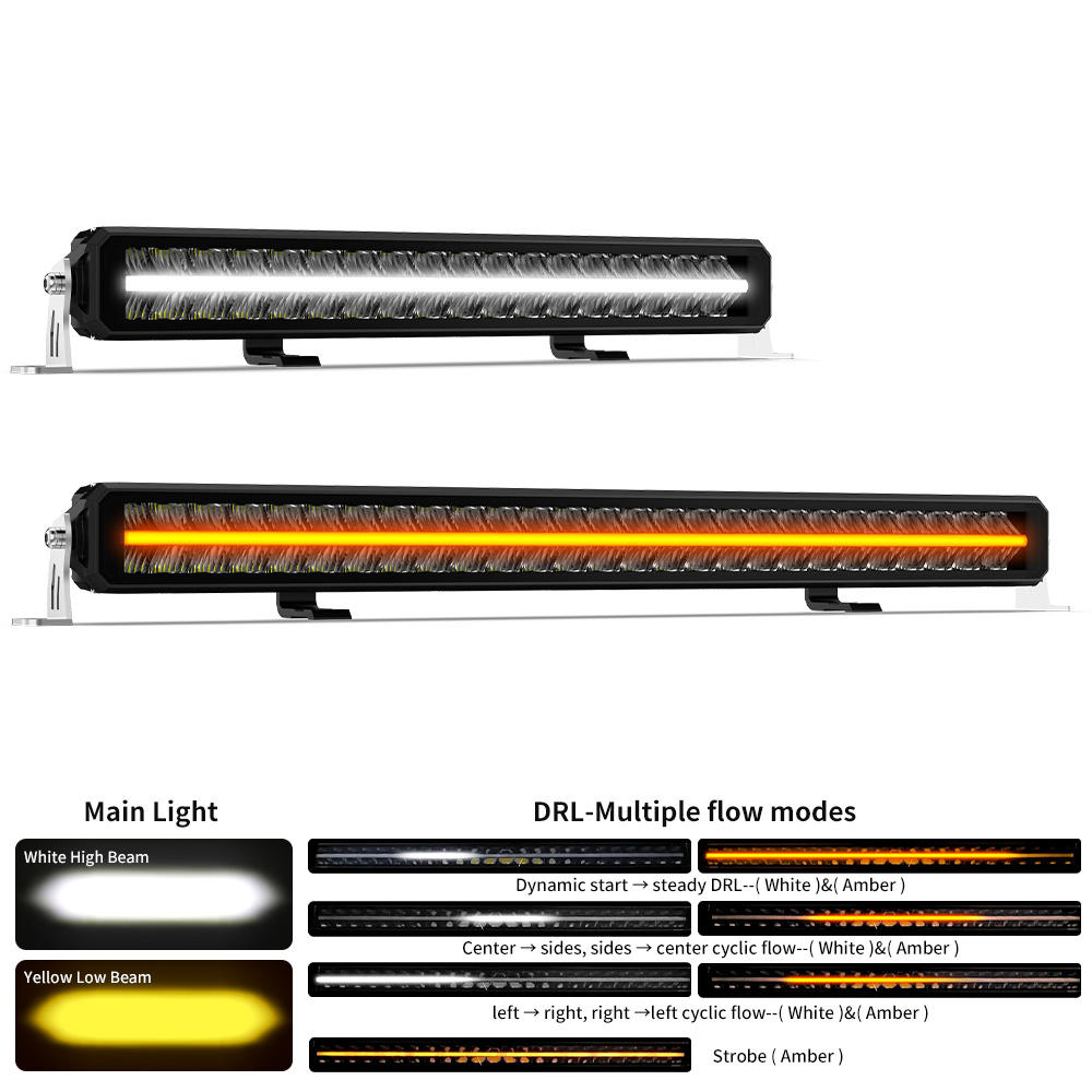 Anti Glare No Dazzling Ledramp Van Semi-Truck Led Light Bar Dual Color With DRL Chasing 12V 24V Light Bar Car for Trucks Iveco