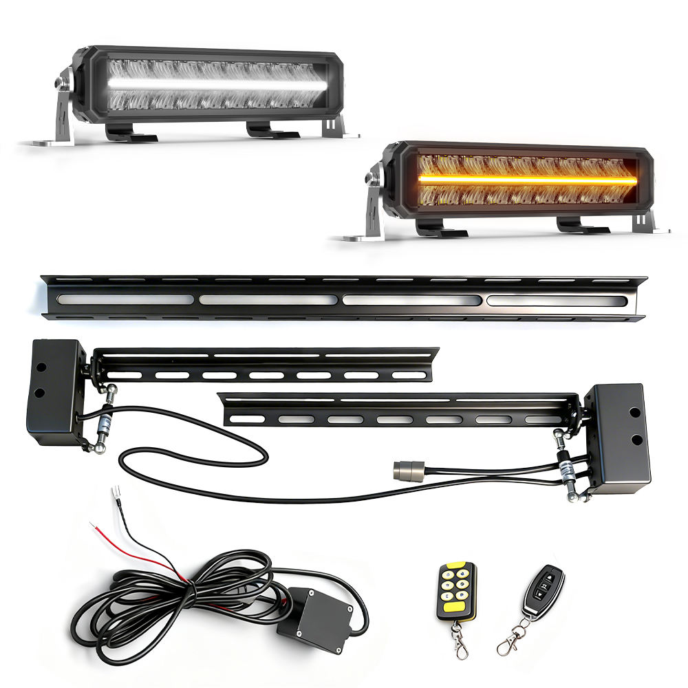 Newest Design Strong Aluminum Alloy Auto Bracket Remote Control Electric Flip Mount on Front Top for LED Light bar Spotlight