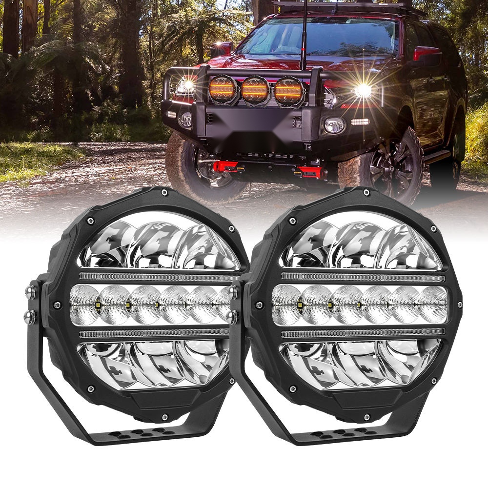 High Power Spot Light 240W 1400M Hyper Spot Beam White Amber DRL Truck Car 4WD Offroad LED Spotlight 4x4 9 Inch Led Lights ECE