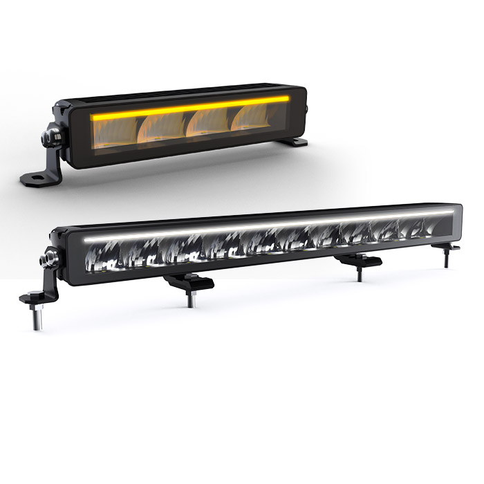 Adventure Rovex Lights single row LED light bar with amber white DRL